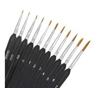 11 Piece Fine Detail Paint Brush Set, Versatile Brushes for Miniature & Detail Painting, Perfect for Oils & Watercolors(Black)