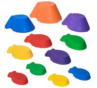 11-Piece Fish Shaped Balance Stepping Stones for Kids - Multicoloured