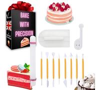 11-Piece Fondant Cake Decorating Tool Set: Premium Food-Grade Plastic, Vibrant Yellow, Kit for Sugarcraft, Fondant, and More 8 x Modeling Tools, 1 Cutter and Embosser, 1 Cake Smoother, 1 Rolling pin