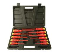 Silverline Insulated Soft-Grip Screwdriver Set - 11 Piece, Ergonomic Handles for Electrical Safety (918535)