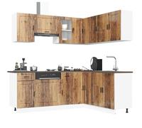 vidaXL 11 Piece Kitchen Cabinet Set Porto Black Engineered Wood