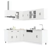 vidaXL 11 Piece Kitchen Cabinet Set Kalmar Concrete Grey Engineered Wood