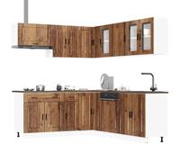 (grey sonoma) vidaXL 11 Piece Kitchen Cabinet Set Porto Smoked Oak Engineered Wood