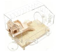 11-piece Large Hamster Heating Enclosure, 2-Layer Clear Chinchilla Habitat, 17.7x11x13.3 Inch Acrylic Ferret Cage, For Monitoring Breeding Hedgehog Ferret Chinchilla Small Pet Indoor