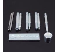 11-Piece Leather Hole Punch Set with 7-in-1 Die Base (6-15mm) and Hollow Punches (2.5mm, 3.0mm) - Heavy-Duty 45# Steel Rivet Setter & Button Crafting Hand Tool