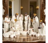 11-piece Nativity Scene Figurative Set,Resin Small Christmas Nativity Figurine,Miniature Nativitys Scene,Holy Family Manger Scenes Tabletop Nativitys Figurines For Christmas Indoor Decor