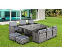 11-Piece Outsunny Rattan-Effect Dinning Set: Outsunny 11-Piece Resin Rattan-Effect Dining Set