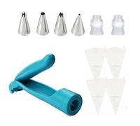 11-Piece Professional Cake Decorating Kit - Complete Piping Set with 4 Nozzles, 4 Reusable Bags & 2 Converters, Baking Tools for Cupcakes, Cookies & Pastry Design, Cream Syringe Included