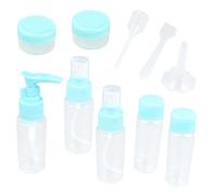 11 Piece Refillable Spray Bottle Set, 40ml Blue PET Travel Containers | Leakproof Organizer Kit, Fine Mist Cap, Dropper, Filter, Labels, Zip Pouch for Gym Bags
