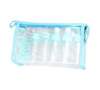 11 Piece Refillable Spray Bottle Set 40ml PET Travel Containers | Fine Mist Cap, Dropper and Label Stickers, Zip Bag, Blue Set for Toner and Cleanser