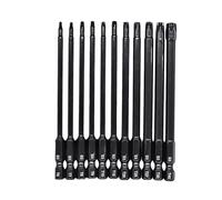 11-Piece Screwdriver Bit Set with Magnetic Tip, Heat-Treated S3 Steel, T6-T40 Security Torx & 1/4" Hex Shank, for Electric Screwdrivers and Drills