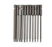 11-Piece Security Hex Screwdriver Bit Set 100mm Extra Long 1/4 Inch Shank | Magnetic tip holds screws securely place, slipping and dropping during use a safer, more efficient experience.