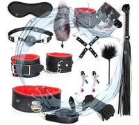 11 Piece Set of Leather Tension Rope and Decorative Accessories, Couple Gift Package, A Practical and Beautiful Stretching Training Equipment - Y6 (Red)