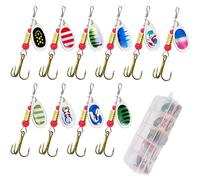 11 Piece Set Trout Fishing, With Rotating Spinners And Treble Hooks, Fish Lure Kit For Trout Pike Bass Salmon Freshwater And Saltwater Use
