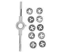 11 - Piece Thread Cutting Tool Kit | Screw Die Set for Manual Threading | External Thread Tools for Metalworking/Mechanical Repair | Bearing Steel Construction