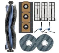 (11 Piece) X10 Pro Omni Replacement Parts Compatible with Eufy X10 Pro Omni Robot Vacuum Cleaner, Accessories Kit, 1 Roller Brush, 2 Side Brushes, 3 Dust Bags, 3 HEPA Filters, 2 Mop Pads