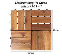 11 Pieces 30X30 Cm Acacia Tiles = 1 M² Wood Tiles Acacia Wood Click Tiles