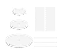 11 Pieces Acrylic Cake Discs Set,5.9/7.9/11.8 Inch Round Cake Acrylic Discs, 2 Icing Scraper and 3 Center Dowel for 3 Tier Cakes Making,Clear Cakes Decorating Supplies for Kitchen Baking Enthusiast