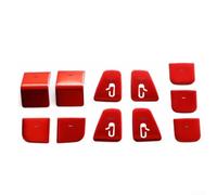 11 Pieces Car Door Lift Button Switch Stickers for Tesla For Model 3 and Y Designed with ABS Plated Material for Long Lasting Use and Secure Fixing (Red)