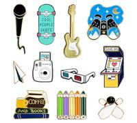 11 Pieces Enamel Pin Badges Brooch Pins Badges Metal Badge Pins Fashional Accessory for Women Teenager Suitable for Clothing Bags Jackets DIY Crafts (Have Fun)