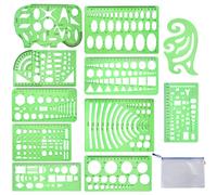 11 Pieces Geometric Drawings Templates Stencils Measuring Rulers For Drawing School Office Supplies