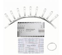 11 Pieces Pocket-Sized Guitar Setup Kit | Stainless Steel, String Action Gauge, Double-Sided, Fretboard curve Gauge, for Repair Shops, Guitarists