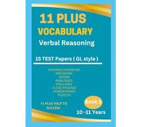 11 Plus Vocabulary Verbal Reasoning Book 3 - 10 to 11 years