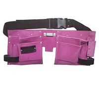 11 Pocket Pink Double Leather Tool Pouch Includes Tape/Hammer Holder