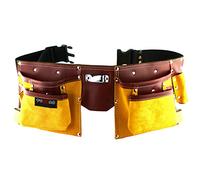 11 Pockets Carpenter Leather Tool Belt | Quick release work belt | Tool Holder work organizer for Builder, DIY er