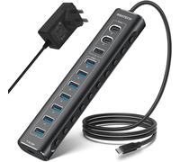 11-Port Powered USB C Hub 10Gbps USB 3.2 7x USB 3.0 20W PD Charging
