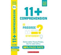 11+ Practice for the CEM Test: Practice and Assessment for Comprehension (Ages 9-10) by Tracey Phelps, the tutor with a 96% pass rate