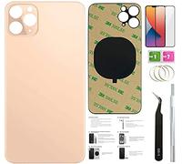 11 Pro Max Back Glass Replacement for iPhone 11pro Max Back Cover Glass (6.5 Inch) with Pre-Installed Tape and Repair Tools (Gold)