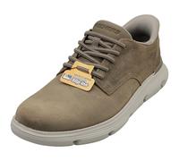 Skechers Men's Garza Duran Slip-On Sneakers, Dark Taupe Leather/Synthetic, 11 UK