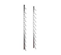 11-Tier Black Tile Display Stand for Commercial Use - Ceramic Sample Wall Rack Skateboard Holder Silver Finish Perfect for Showrooms and Retail Spaces