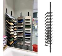 11-tier Plate Display Tile Sample Storage Rack- Wall Mounted, Exhibition Halls Large Tile Sample Display Stand Strong Load-Bearing, Ceramic Tiles Floor Porcelain Display Shelf(Black H 2M/6.6FT,Frame L