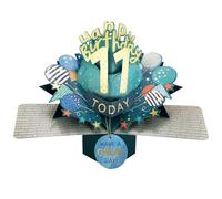 11 Today Happy 11th Birthday Pop-Up Greeting Card Love Kate's Pop Up Cards Him