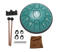 11 Tones Steel Tongue Drum, Stylish and Captivating Beginner Friendly Multifunctional 6 Inch Portable Chakra Drum for Musical Education (Green)