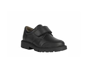 (11 UK Child, Black) Geox Boys Shaylax Single Strap Leather School Shoes