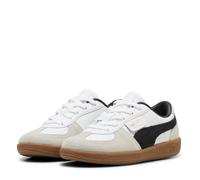 (11 UK Child, White/Black) Puma Childrens/Kids Palermo Leather Low Cut Flat Trainers