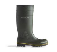 DUNLOP Acifort Heavy Duty - Unisex Knee High Waterproof Work Boots, Green, Antistatic and Chemical Resistant PVC Wellies with Slip Resistant Outsole for Outdoor and Industrial Work - EU46, UK11