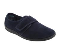 (11 UK, Navy Blue) Sleepers Mens Tom Imitation Suede Touch Fastening Slippers