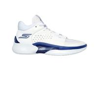 (11 UK, White/Blue) Skechers Mens Resagrip Speckle Basketball Trainers