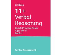 Collins – 11+ Verbal Reasoning Quick Practice Tests Age 10–11 Book 1 – For 2026 GL Tests