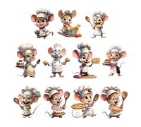11 Wall Stickers, Cute Cartoon Little Mouse Stickers, Practical Home Wall Decoration, Suitable for Dressing Up The Background Wall, Enhance The Childlike Atmosphere of The Space.