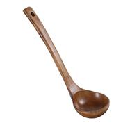 11" Wooden Ladle 2 fl oz Natural Wood Serving Spoon Gravy Soup Ladle Long Handle Deep Scooper Server Utensil Large Kitchen Wooden Scoop for Cooking Serving