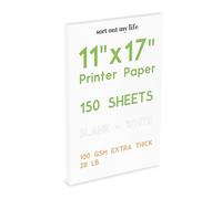11 x 17 Paper (Tabloid Size), 150 Sheets, 100 GSM Premium Blank White Paper for Printing, Drawing, Posters, Planners, Blueprints & Templates, Smooth Inkjet & Laser Printer Paper