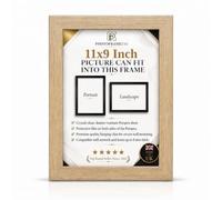 11 x 9 Inch Oak Picture Frame for Wall & Tabletop Display | Wood Effect Photo Frame with Clear Perspex glass | Portrait or Landscape Frame for Posters, Certificates, Puzzles & Home Décor