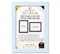 11"x8.5" US letter seize White Picture Frame for Wall & Tabletop Display | Wood Effect Photo Frame| Portrait or Landscape Hanging Frame for Posters, Certificates Puzzles & Home Décor