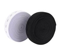 11 Yard Elastic Bands Spool Sewing Band Flat Elastic Cord with Buttonhole, 2 Pack