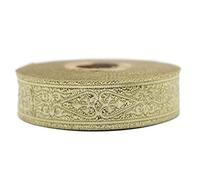 11 Yard Spool 0.86" Wide Metallic Gold Royal Celtic Heart Jacquard Ribbon Trim Woven Tape for DIY Sewing Crafting Home Decor Costume and Clothing 22068